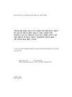 Thăm dò hiệu quả của một số phương thức sử dụng phân bón khác nhau đối với giống lạc l26 trong vụ xuân, trên đất cát nội đồng ở trại thực nghiệm nông học   trường đại học vinh 