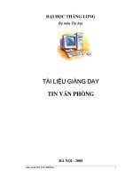 Tài liệu giảng dạy tin văn phòng