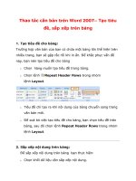 Thao tác căn bản trên word 2007 tạo tiêu đề, sắp xếp trên bảng 
