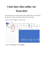 Cách chèn video online vào word 2013 