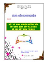 MỘT số KINH NGHIỆM hướng dẫn học sinh  quan sát  màn HÌNH để học tốt môn TIN học