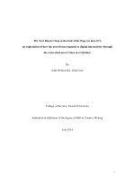 The text doesn’t stop at the end of the page (or does it)  an exploration of how the novel form responds to digital interactivity through the cross sited novel ‘once in a lifetime