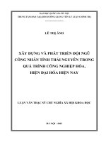 Xây dựng và phát triển đội ngũ công nhân tỉnh Thái Nguyên trong quá trình công nghiệp hóa, hiện đại hóa hiện nay