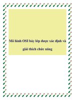 Mô hình OSI bảy lớp được xác định và giải thích chức năng