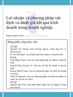 Lợi nhuận và phương pháp xác định và đánh giá kết quả kinh doanh trong doanh nghiệp