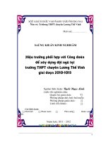 skkn HIỆU TRƯỞNG với CÔNG đoàn để xây DỰNG đội NGŨ tại TRƯỜNG THPT CHUYÊN LƯƠNG THẾ VINH GIAI đoạn 2010 2015