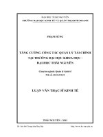 Tăng cường công tác quản lý tài chính tại trường đại học khoa học   đại học thái nguyên