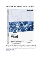 MS word   bài 4  chỉnh sửa tài liệu word 