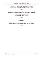 Hướng dẫn cài đặt chương trình quản lý thư viện   làm việc với microsoft server 2005