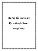 Hướng dẫn chuyển dữ liệu từ google reader sang feedly 