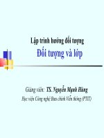 Bài giảng lập trình hướng đối tượng  đối tượng và lớp   TS  nguyễn mạnh hùng