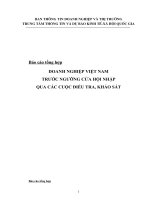 DOANH NGHIỆP VIỆT NAM TRƯỚC NGƯỠNG cửa hội NHẬP QUA các CUỘC điều TRA, KHẢO sát 