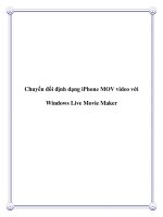 Chuyển đổi định dạng iphone MOV video với windows live movie maker 