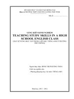 skkn dạy kĩ NĂNG học tập TRONG lớp học TIẾNG ANH ở TRƯỜNG PHỔ THÔNG