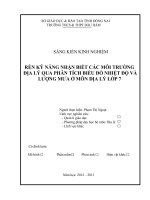 skkn rèn kỹ NĂNG NHẬN BIẾT các môi TRƯỜNG địa lý QUA PHÂN TÍCH BIỂU đồ NHIỆT độ và LƯỢNG mưa ở môn địa lý  lớp 7 