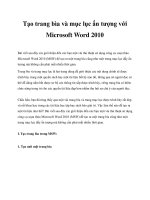 Tạo trang bìa và mục lục ấn tượng với microsoft word 2010 