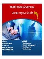 Bài giảng mạng căn bản  mở đầu   TC việt khoa 