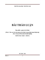 Nêu vai trò của quản trị tri thức trong kinh doanh hiện đại nêu ví dụ cụ thể tại một doanh nghiệp