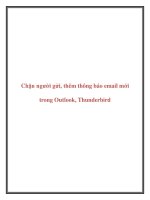 Chặn người gửi, thêm thông báo email mới trong outlook, thunderbird 