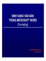 Bài giảng định dạng văn bản trong microsoft word (formating)   ths  nguyễn khắc quốc