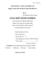 skkn CÁCH GIẢI QUYẾT NHỮNG KHÓ KHĂN TRONG các DẠNG bài tập đọc HIỂU