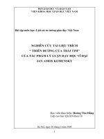 NGHIÊN CỨU TÀI LIỆU TRÍCH THIÊN ĐƯỜNG CỦA TRÁI TIM CỦA TÁC PHẨM LÝ LUẬN DẠY HỌC VĨ ĐẠI JAN AMOS KOMENSKY