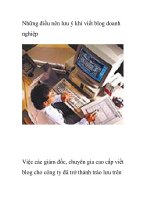 Những điều nên lưu ý khi viết blog doanh nghiệp 