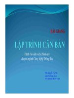 Bài giảng lập trình căn bản  chương 5   ths  nguyễn cao trí
