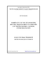 Nghiên cứu các yếu tố ảnh hưởng đến việc tham gia BHYT của sinh viên các trường đại học, cao đẳng ở tỉnh thái nguyên