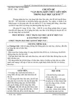 CHUYÊN đề vận DỤNG KIẾN THỨC LIÊN môn TRONG dạy học LỊCH sử 7 