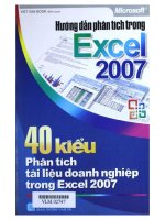 Ebook hướng dẫn phân tích trong excel 2007   40 kiểu phân tích tài liệu doanh nghiệp trong excel 2007  phần 1   NXB giao thông vận tải