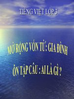 Bài giảng tiếng việt 3 tuần 4 bài luyện từ và câu   mở rộng vốn từ gia đình, ôn tập câu ai là gì 9 