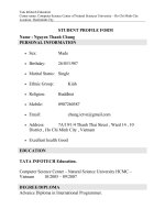 Mẫu CV tiếng anh ngành điện tử viễn thông