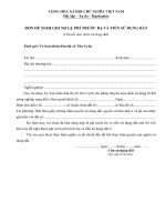 Đơn đề nghị ghi nợ lệ phí trước bạ và tiền sử dụng đất 