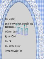 so sánh thêm bớt tạo sự bằng nhau trong phạm vi 3 