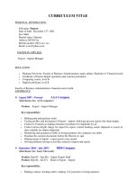 Mẫu đơn xin việc bằng tiếng anh   export import manager 