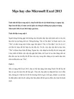 Mẹo hay cho microsoft excel 2013 