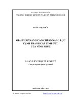 Giải pháp nâng cao chỉ số năng lực cạnh tranh cấp tỉnh (PCI) của vĩnh phúc