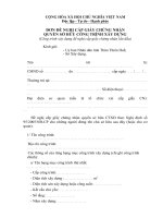 BM XD 14   đơn đề nghị cấp giấy chứng nhận quyền sở hữu công trình xây dựng 