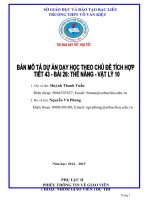 dạy học theo chủ đề tích hợp vật lý 10 tiết 43    bài 26  THẾ NĂNG 