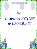 Bài giảng tiếng việt 3 tuần 4 bài luyện từ và câu   mở rộng vốn từ gia đình, ôn tập câu ai là gì 3 