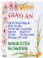 giáo án mầm non chủ đề thế giới động vật 