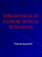 HƯỚNG dẫn ĐÁNH GIÁ, xếp LOẠI PHÓ HIỆU TRƯỞNG CÁCTRƯỜNG mầm NON 
