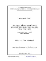 Giải pháp nâng cao hiệu quả quản lý thuế TNDN trên địa bàn tỉnh vĩnh phúc