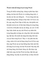 Word  liên kết bảng excel trong word 