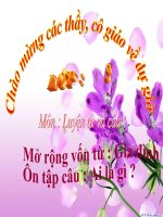 Bài giảng tiếng việt 3 tuần 4 bài luyện từ và câu   mở rộng vốn từ gia đình, ôn tập câu ai là gì 8 