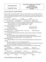 đề và đáp án thi thử đại học môn hóa chuyên vinh 2015