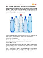 Giải mã các ký hiệu trên chai nhựa giúp bạn bảo vệ sức khỏe