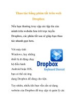 Thao tác bằng phím tắt trên web dropbox 