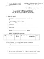 Mẫu đăng ký viết giáo trình 